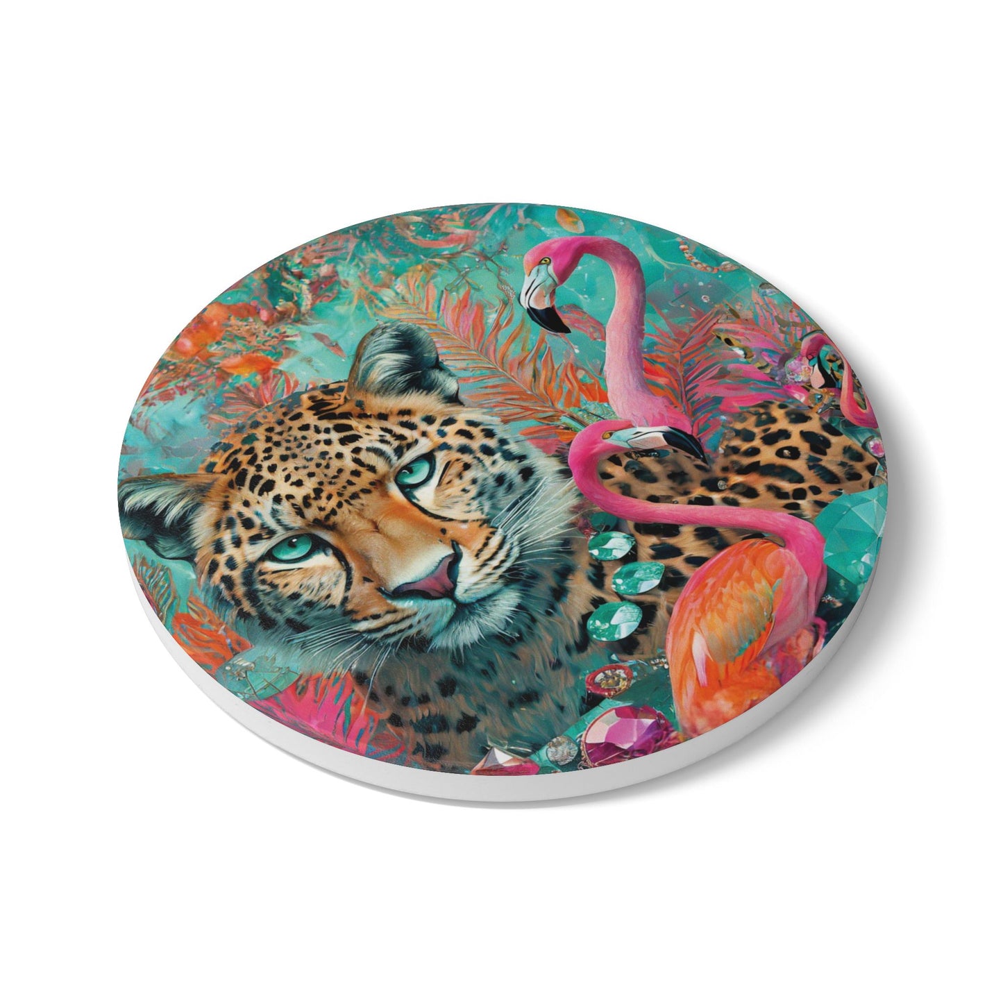 Jewel Leopard Ceramic Coaster