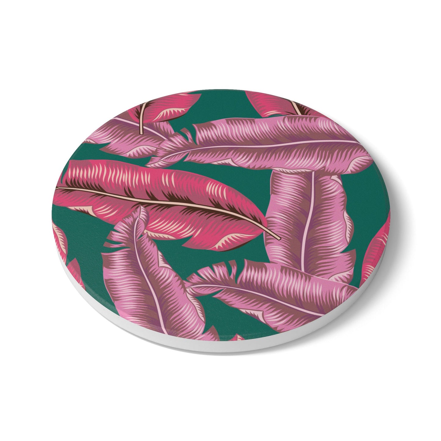 Emerald Banana Leaf Ceramic Coaster