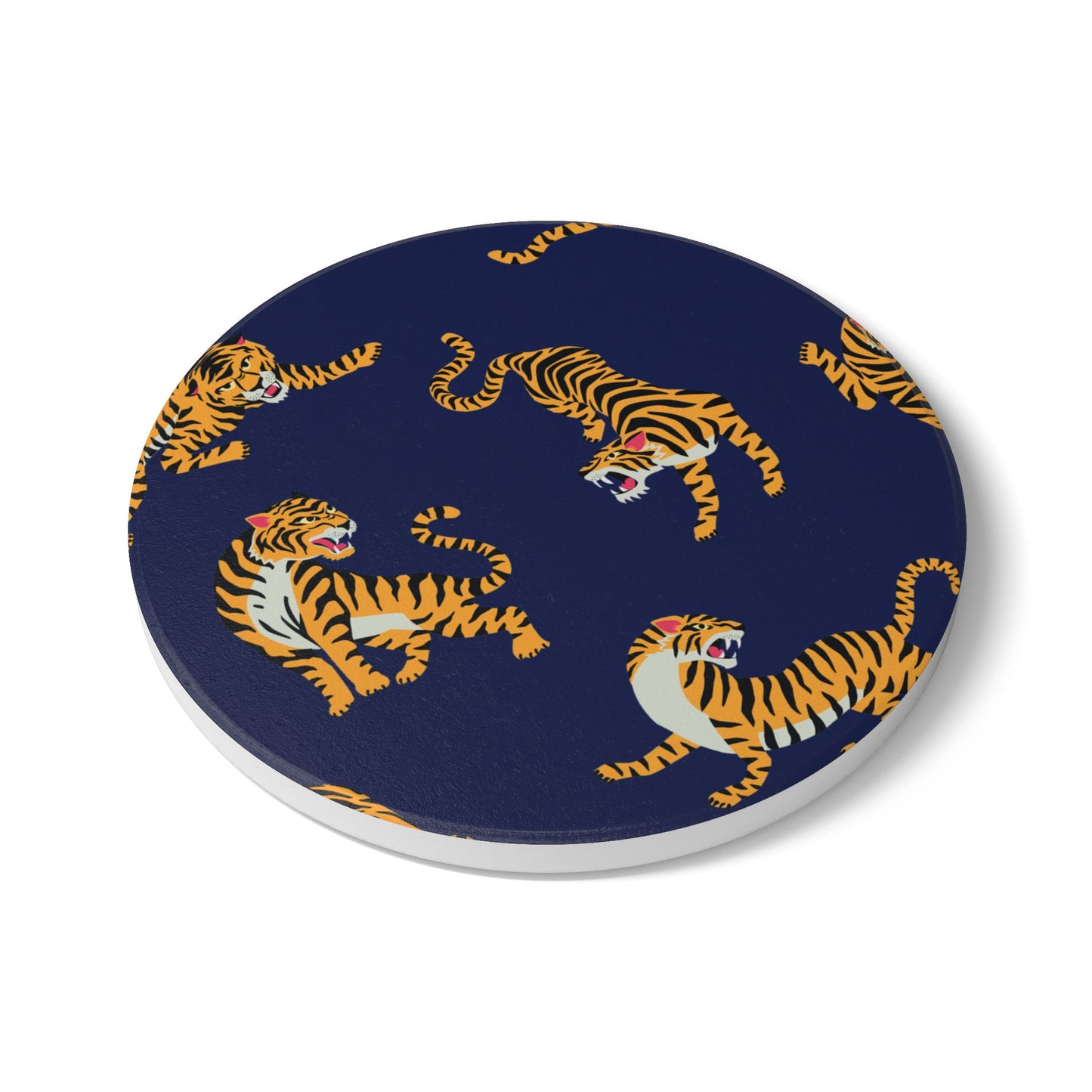 Tiger - Navy Ceramic Coaster