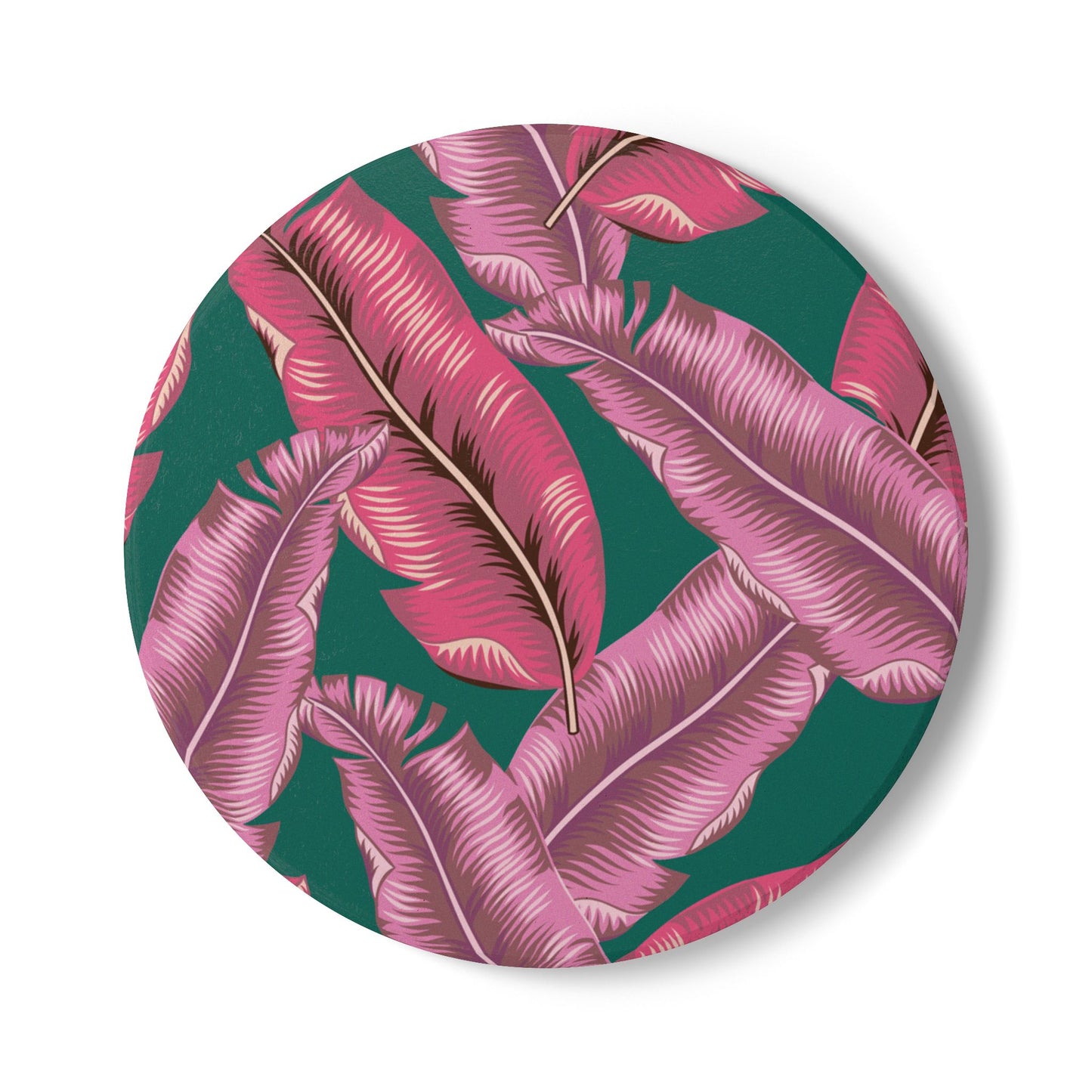 Emerald Banana Leaf Ceramic Coaster