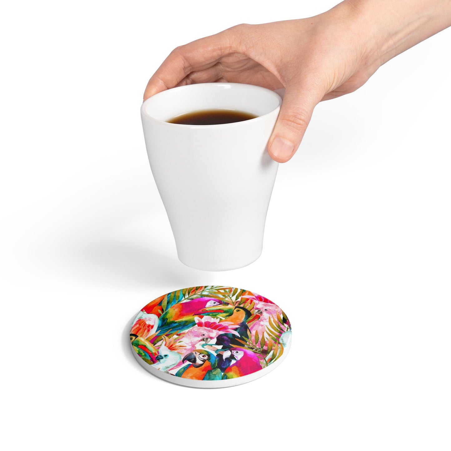 Mixed Parrots Ceramic Coaster