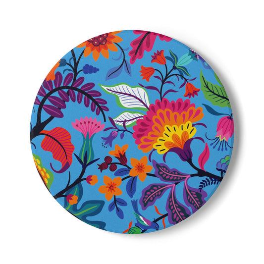 Wildflowers Cornflower Blue Ceramic Coaster