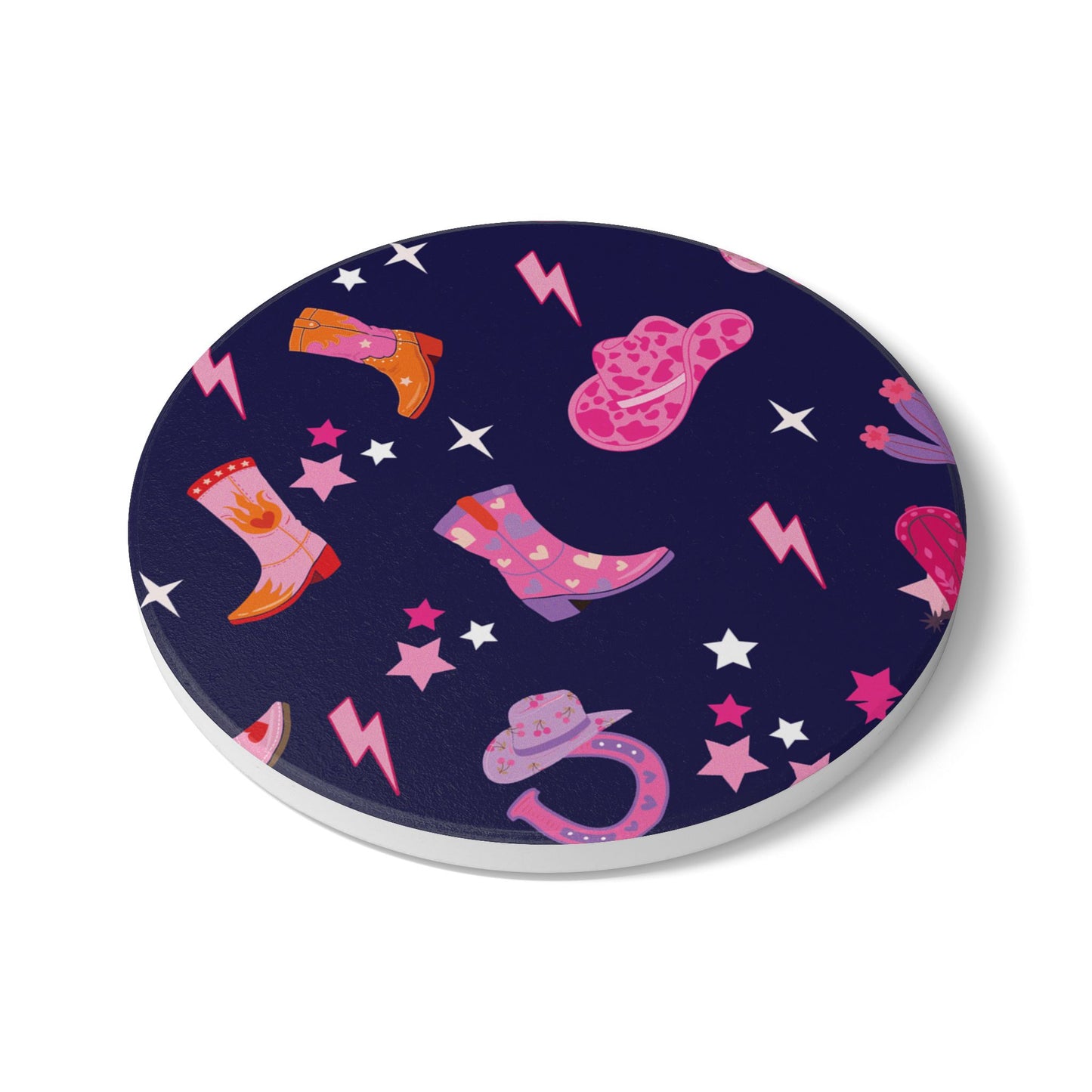 Pink Pony Club - Navy Ceramic Coaster