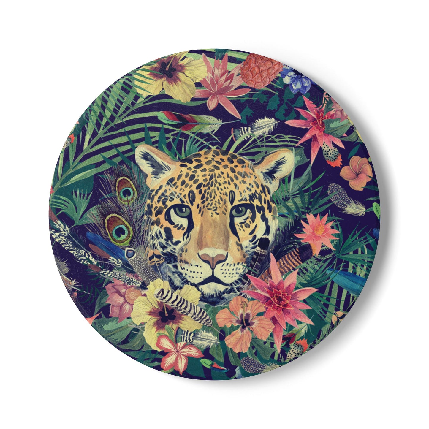 Leopard in Jungle Ceramic Coaster