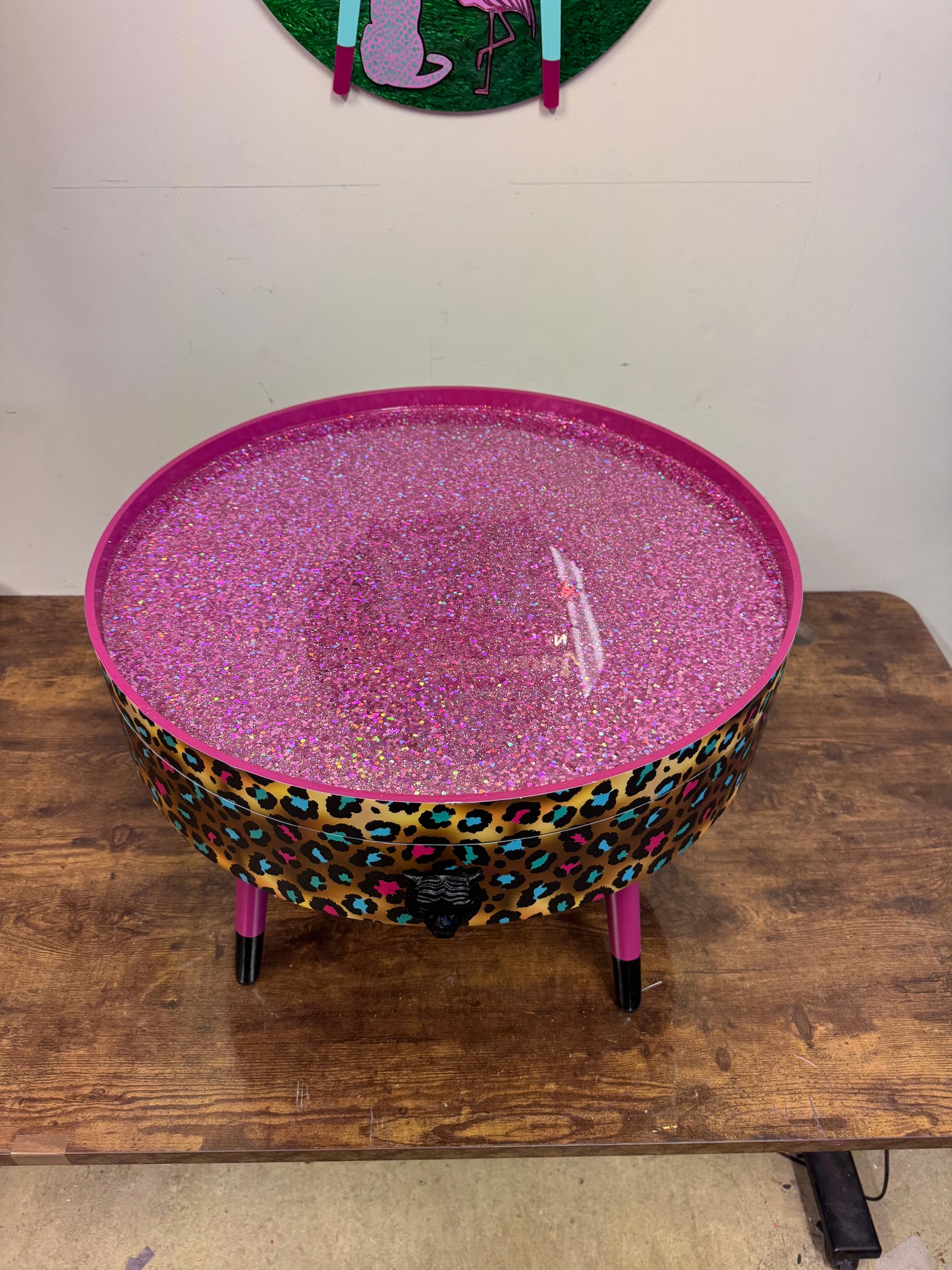 Leopard print coffee table