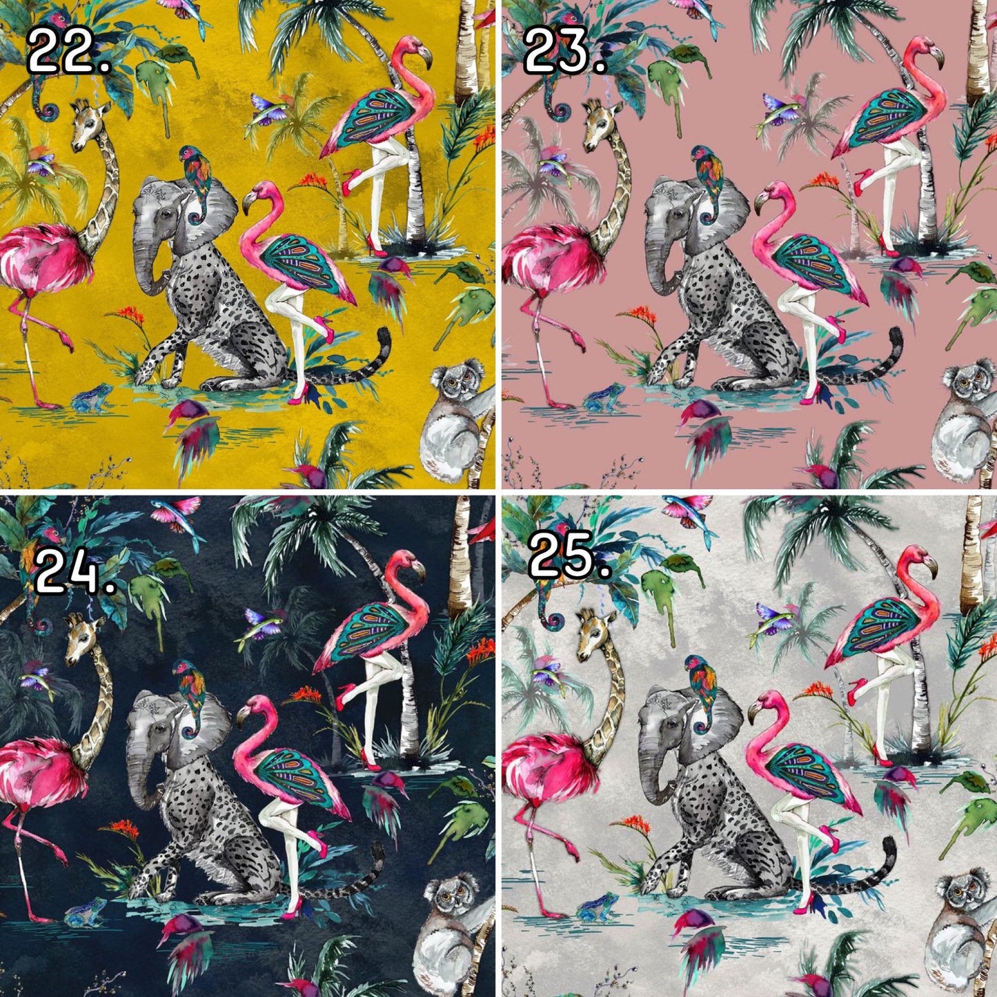 Flocking Fab - Navy and Mustard bedside table completely personalised.  Pink, yellow and navy living room side table, ideal nightstand.