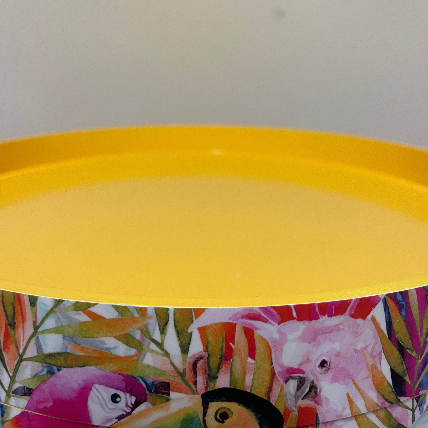 Parrot - Colourful side table for office, jungle decor, tray top end tables for bedroom, tropical decor for home, 5th anniversary gift