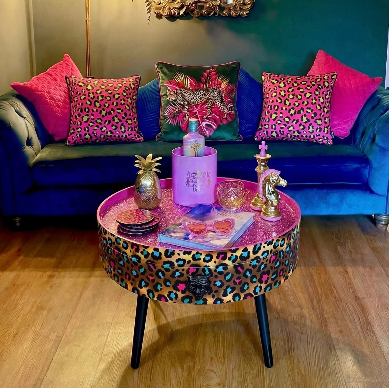 Leopard print coffee table