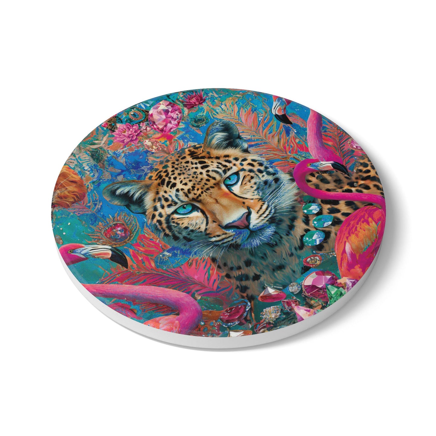 Jewel Leopard Colourful Ceramic Coaster