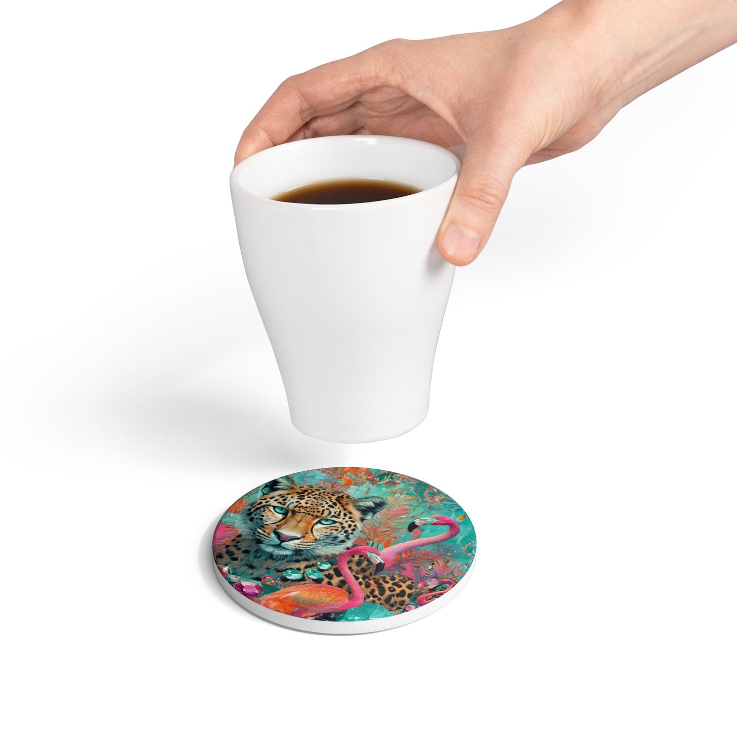 Jewel Leopard Ceramic Coaster