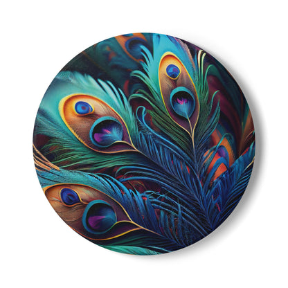 Peacock Feathers Ceramic Coaster