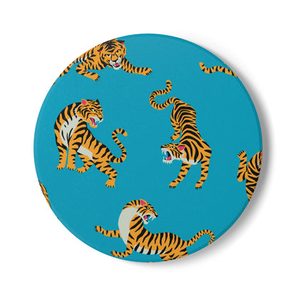 Tiger - Turquoise Ceramic Coaster