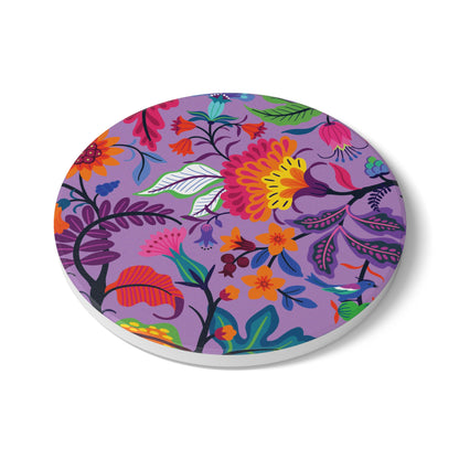 Wildflowers Lilac Ceramic Coaster
