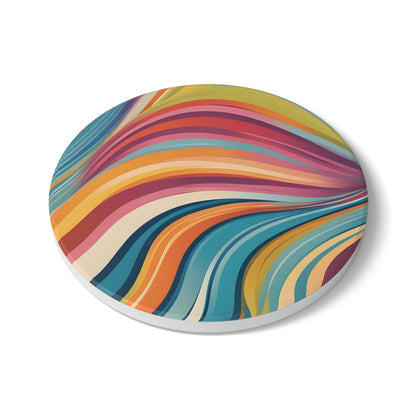 Rainbow Swirl Ceramic Coaster