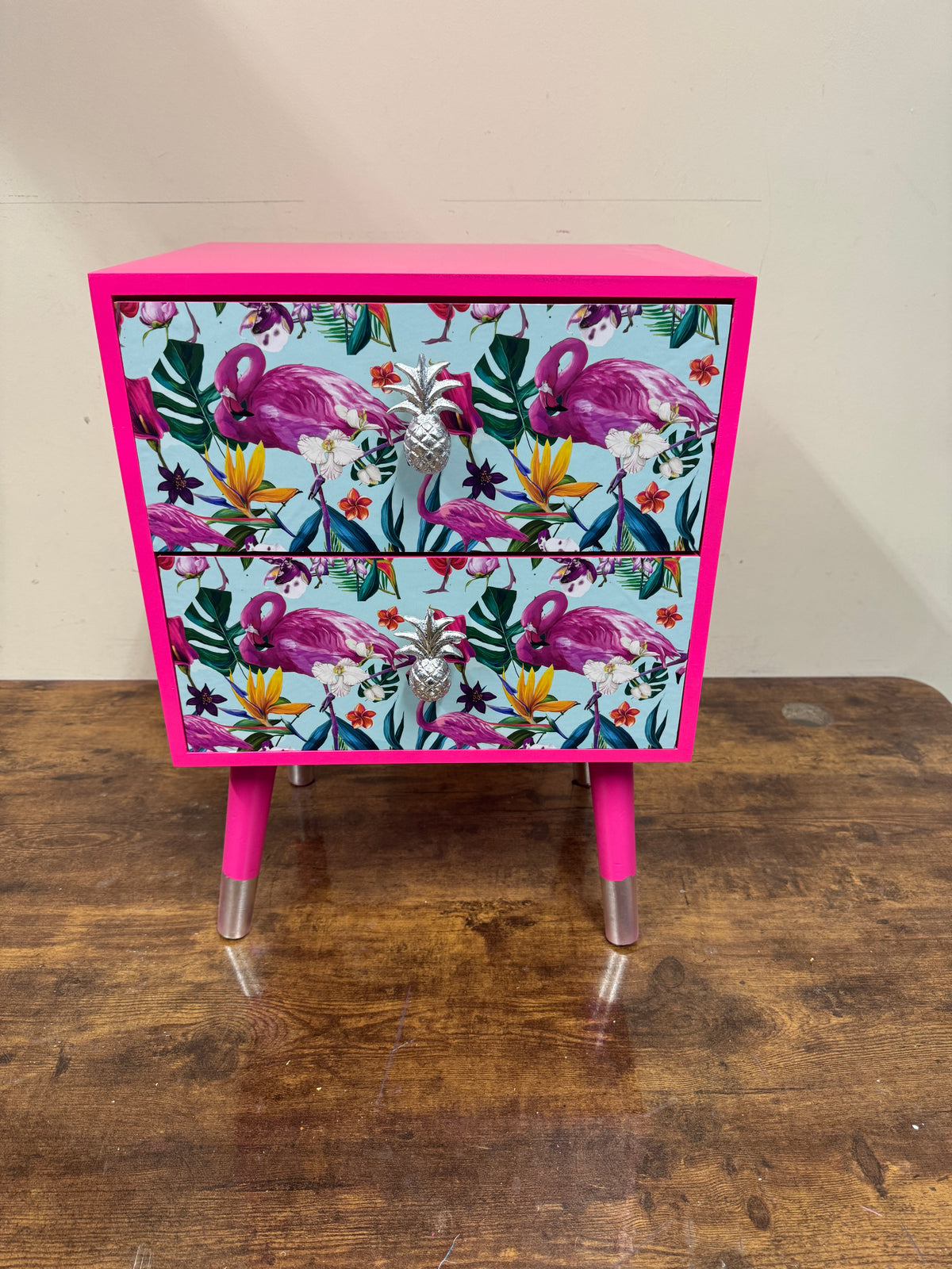 Mint Flamingo Table Square