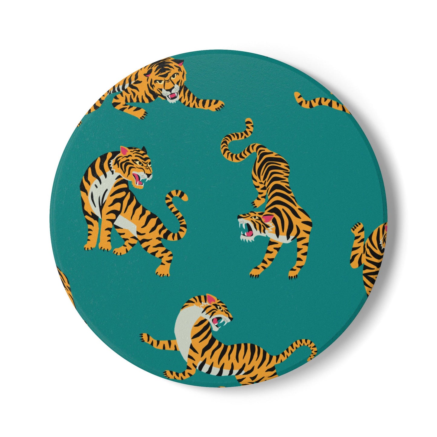 Tiger - Aqua Ceramic Coaster