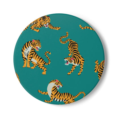 Tiger - Aqua Ceramic Coaster