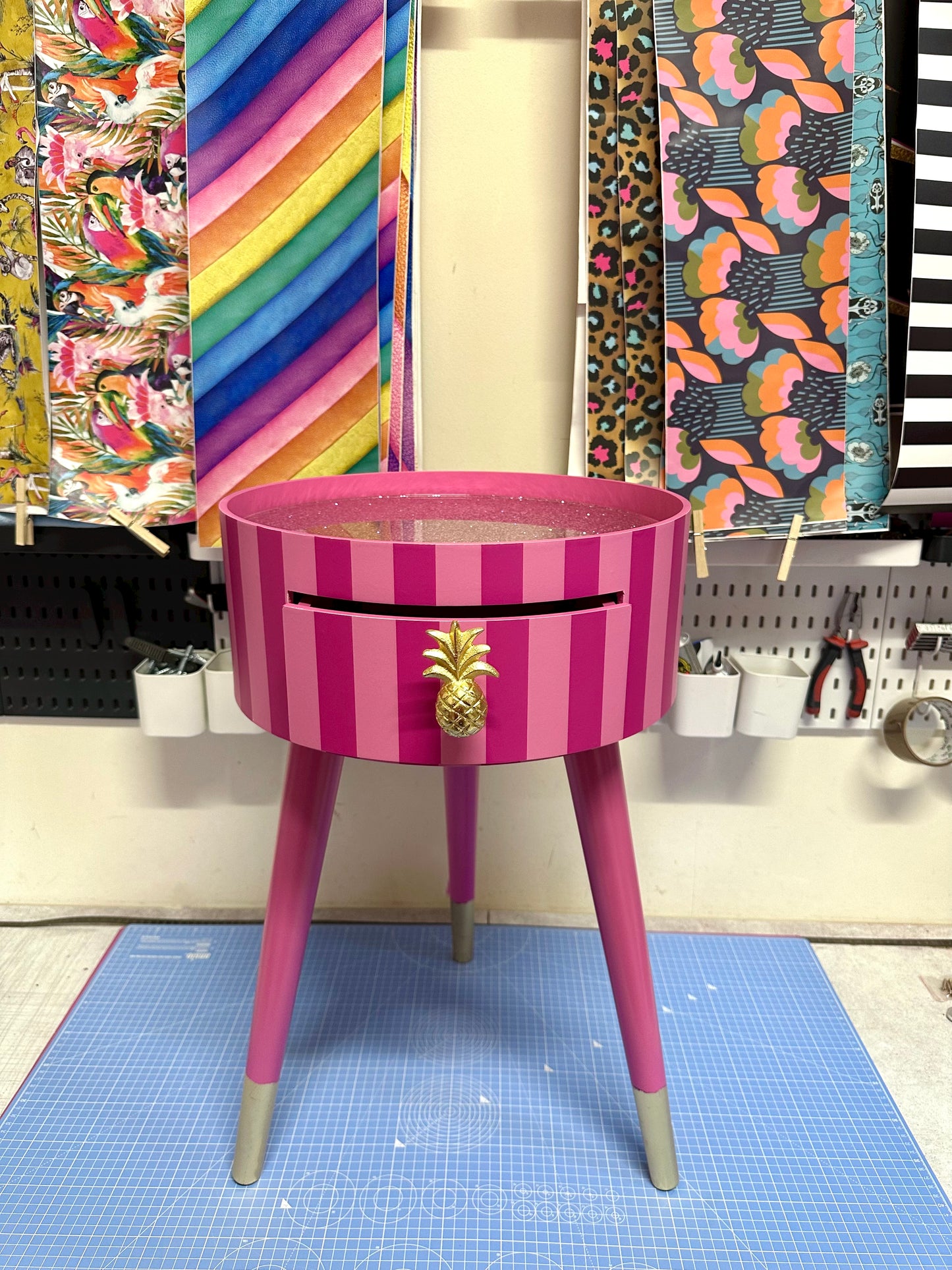 Pink Striped Table