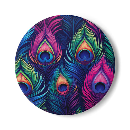 Colourful Peacock Ceramic Coaster