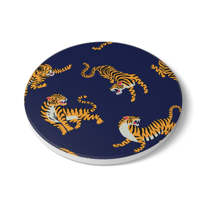 Tiger - Navy Ceramic Coaster