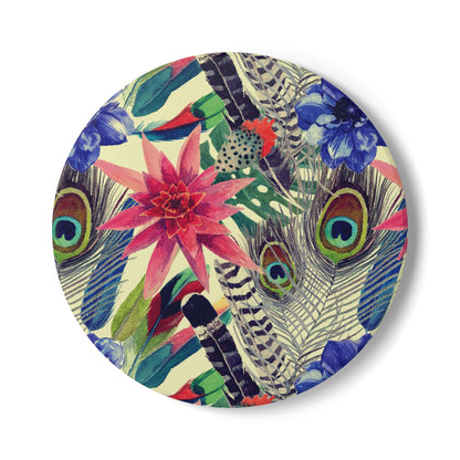 Leaves in Jungle - Cream Ceramic Coaster
