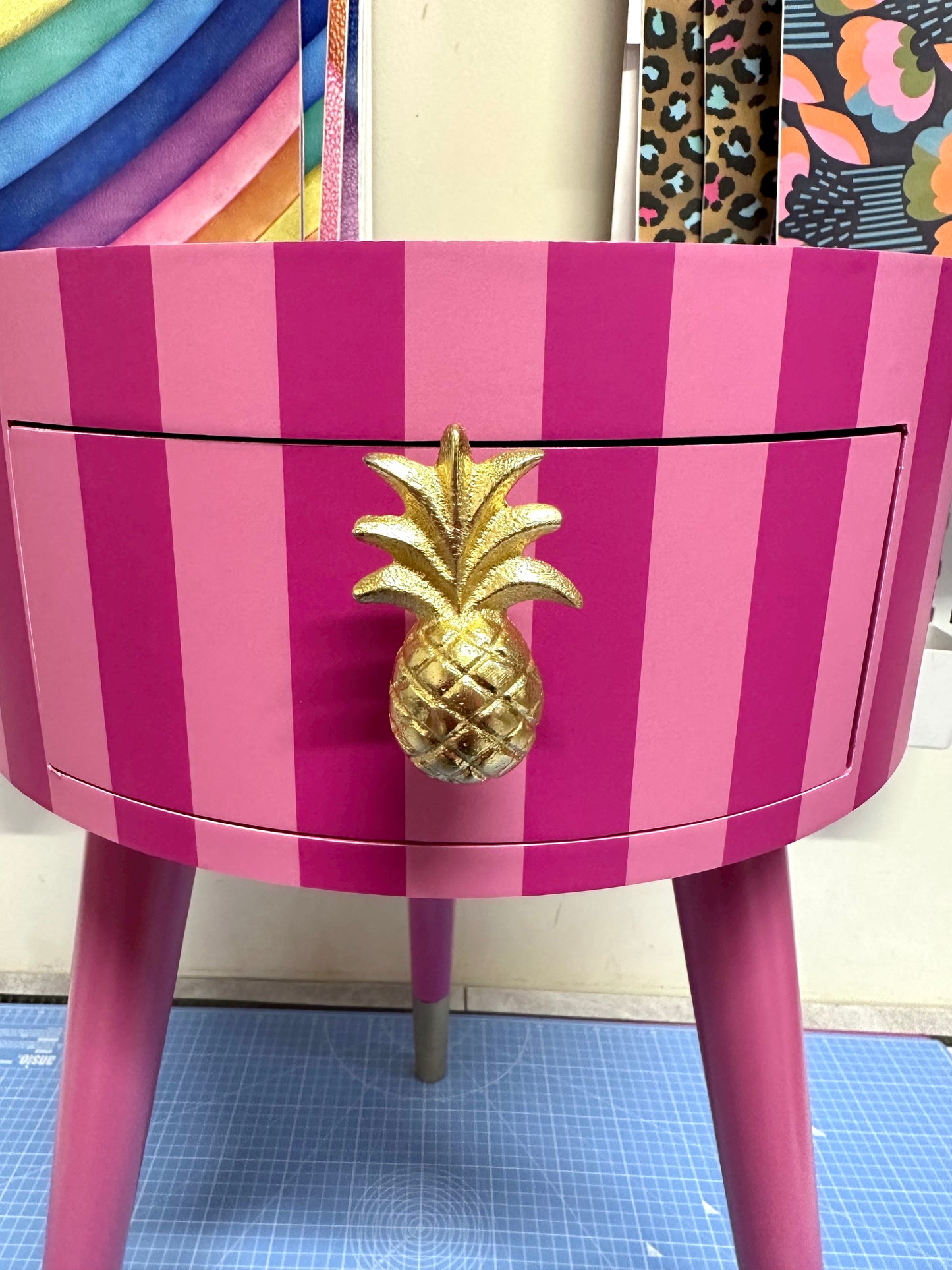 Pink Striped Table