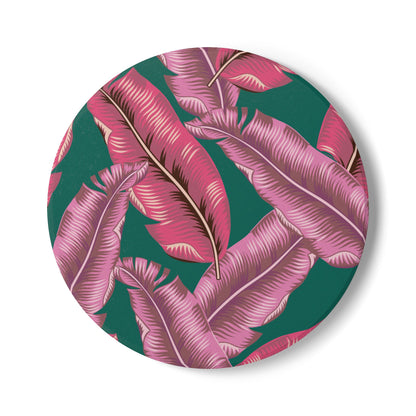 Emerald Banana Leaf Ceramic Coaster