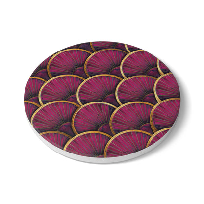 Art deco Tiles Magenta Ceramic Coaster