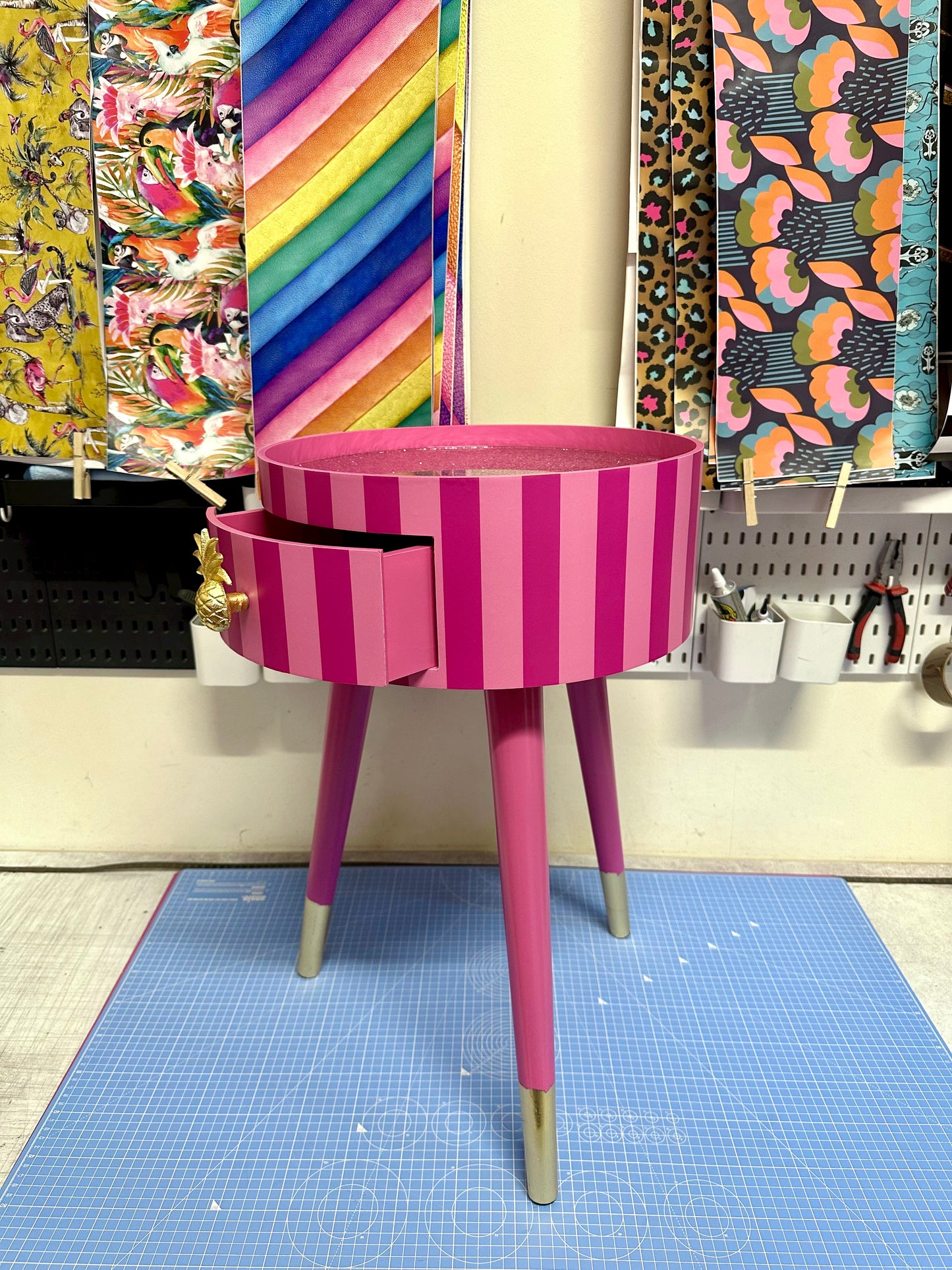 Pink Striped Table