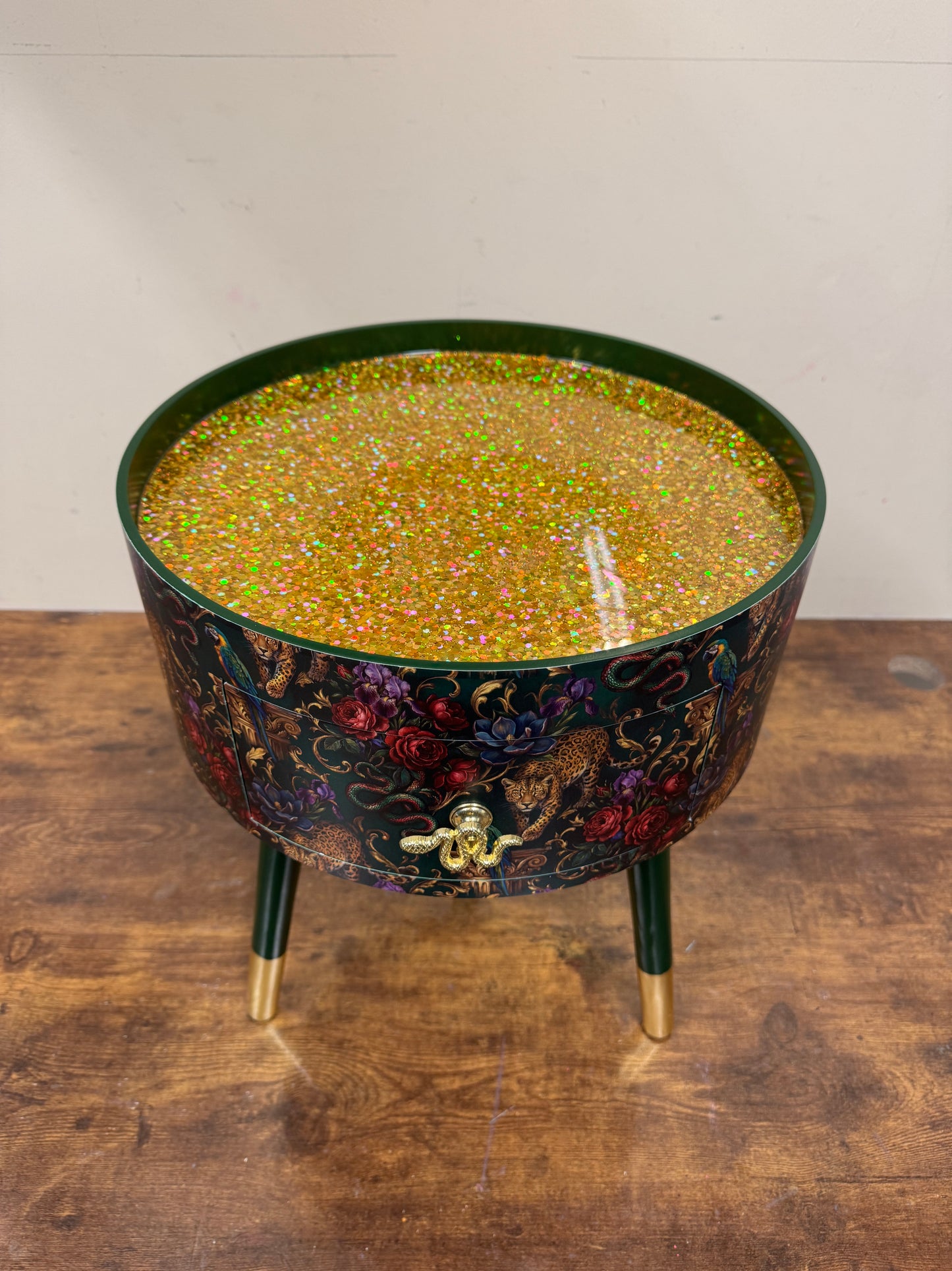 Gilded Jungle - Emerald and gold glitter