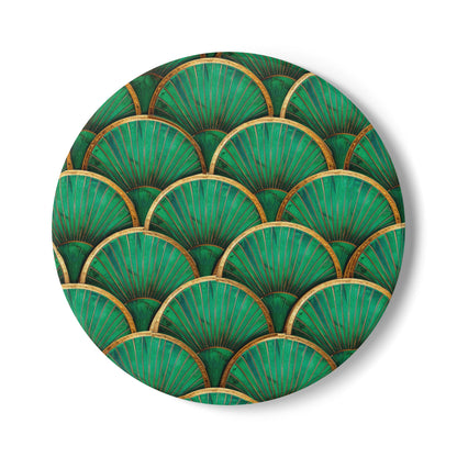 Art Deco Tiles Emerald Ceramic Coaster