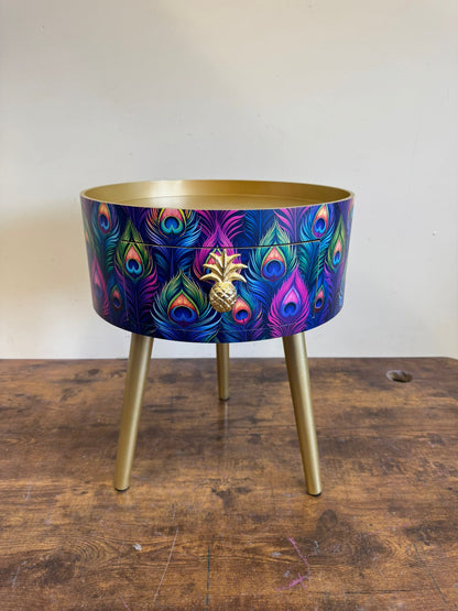 Colourful Peacock with gold
