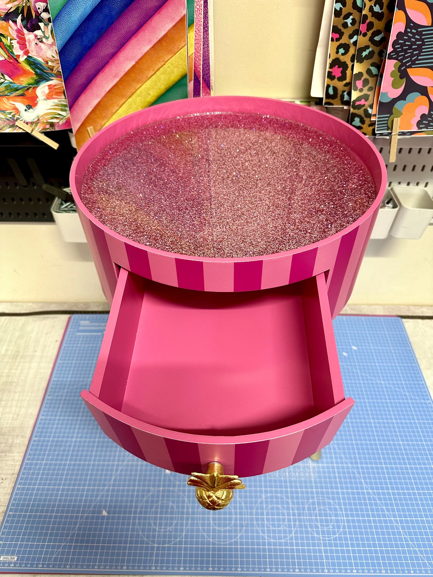 Pink Striped Table