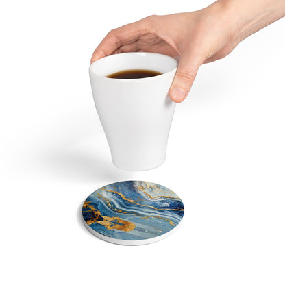 Marble Blue Ceramic Coaster