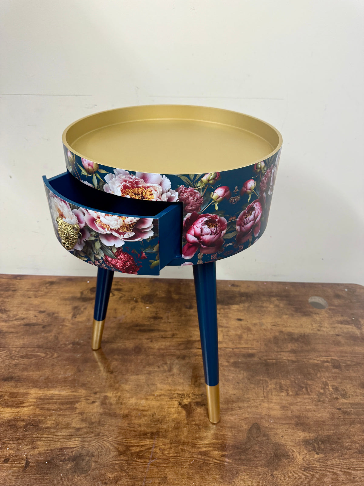 Dark Teal Baroque Floral Table