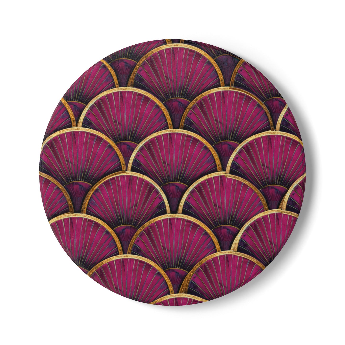 Art deco Tiles Magenta Ceramic Coaster