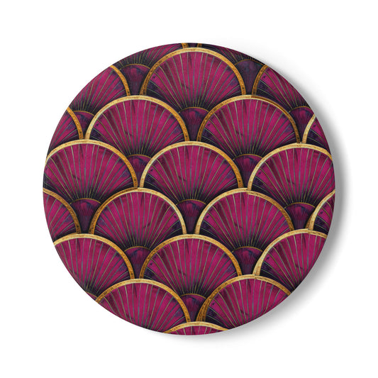 Art deco Tiles Magenta Ceramic Coaster