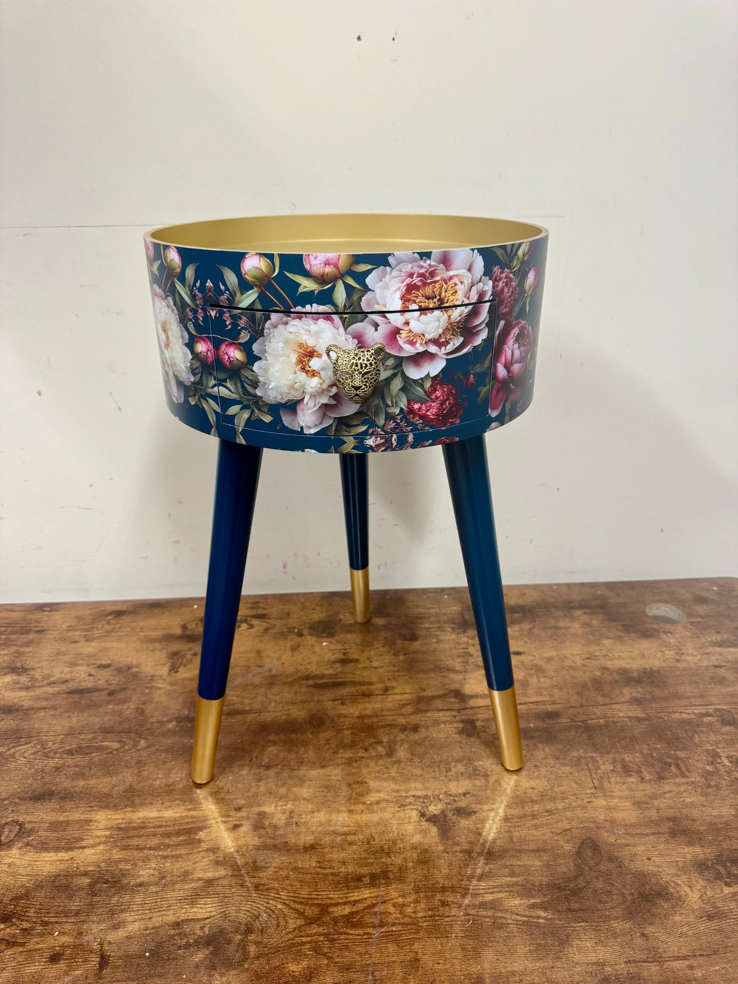 Dark Teal Baroque Floral Table