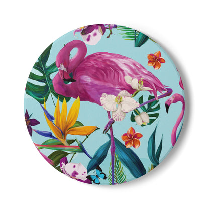 Mint Flamingo Ceramic Coaster