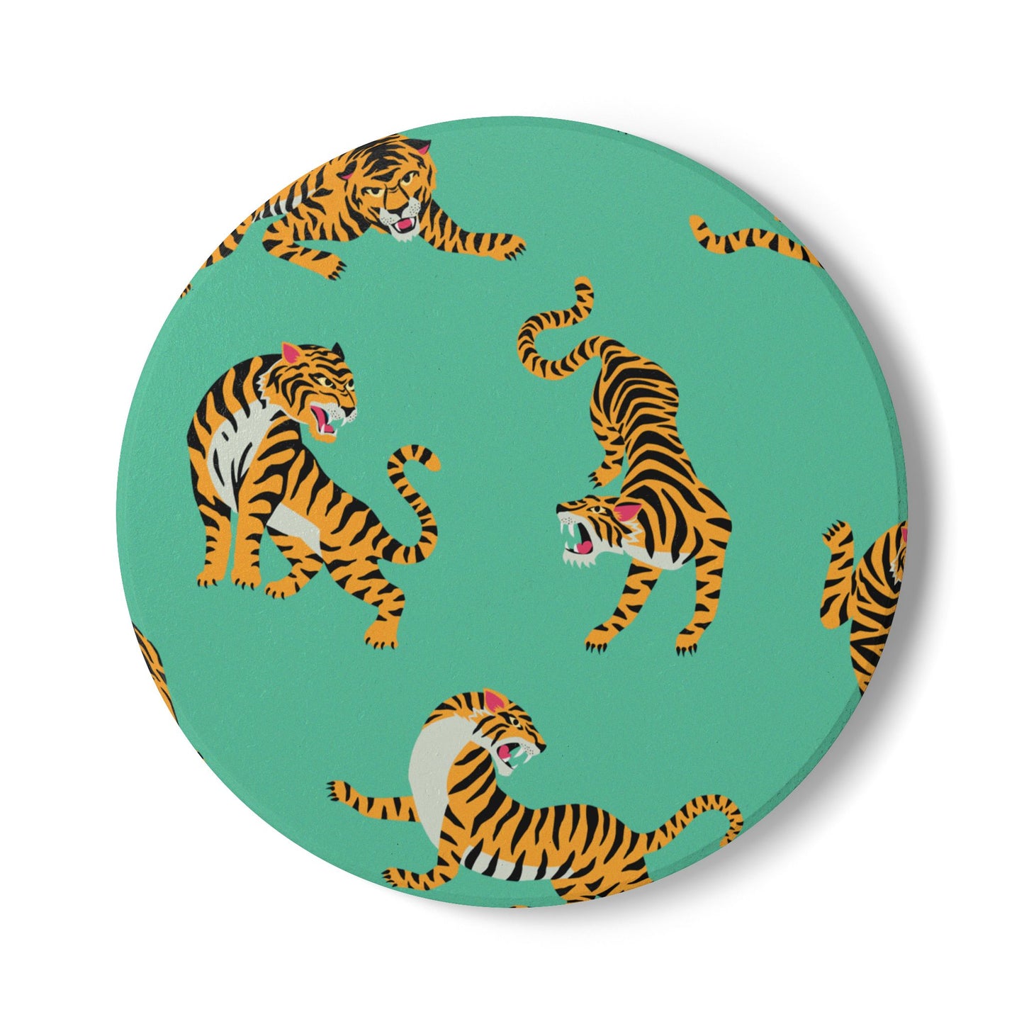 Tiger - Mint Ceramic Coaster