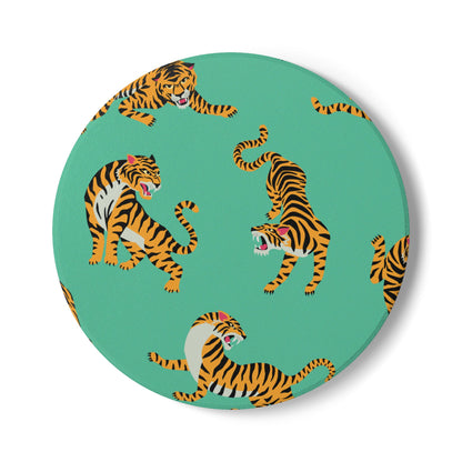 Tiger - Mint Ceramic Coaster