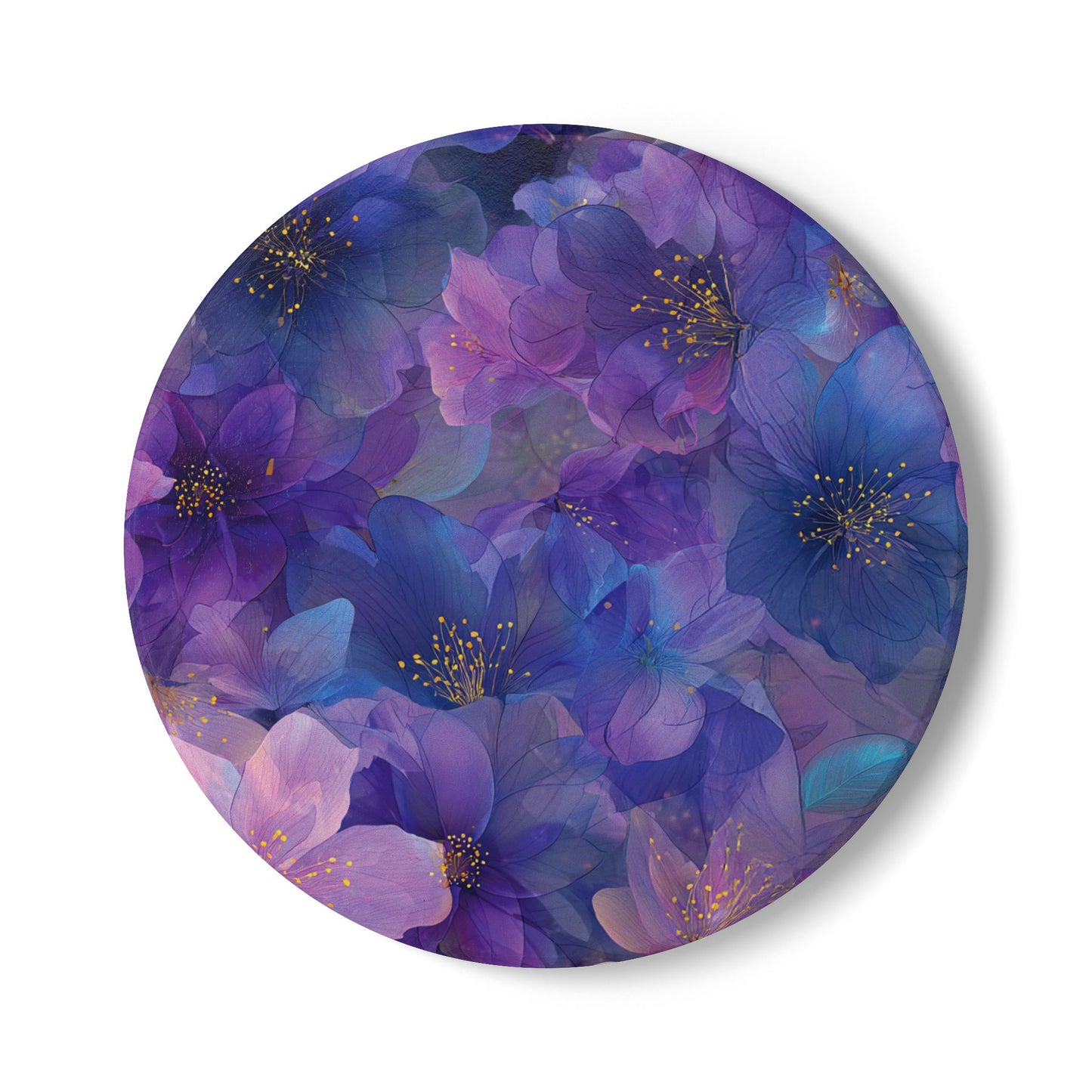 Wildflowers Purples Ceramic Coaster