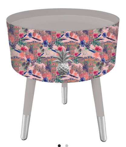 Patterned Elephant- Dusky Pink Grey and Silver