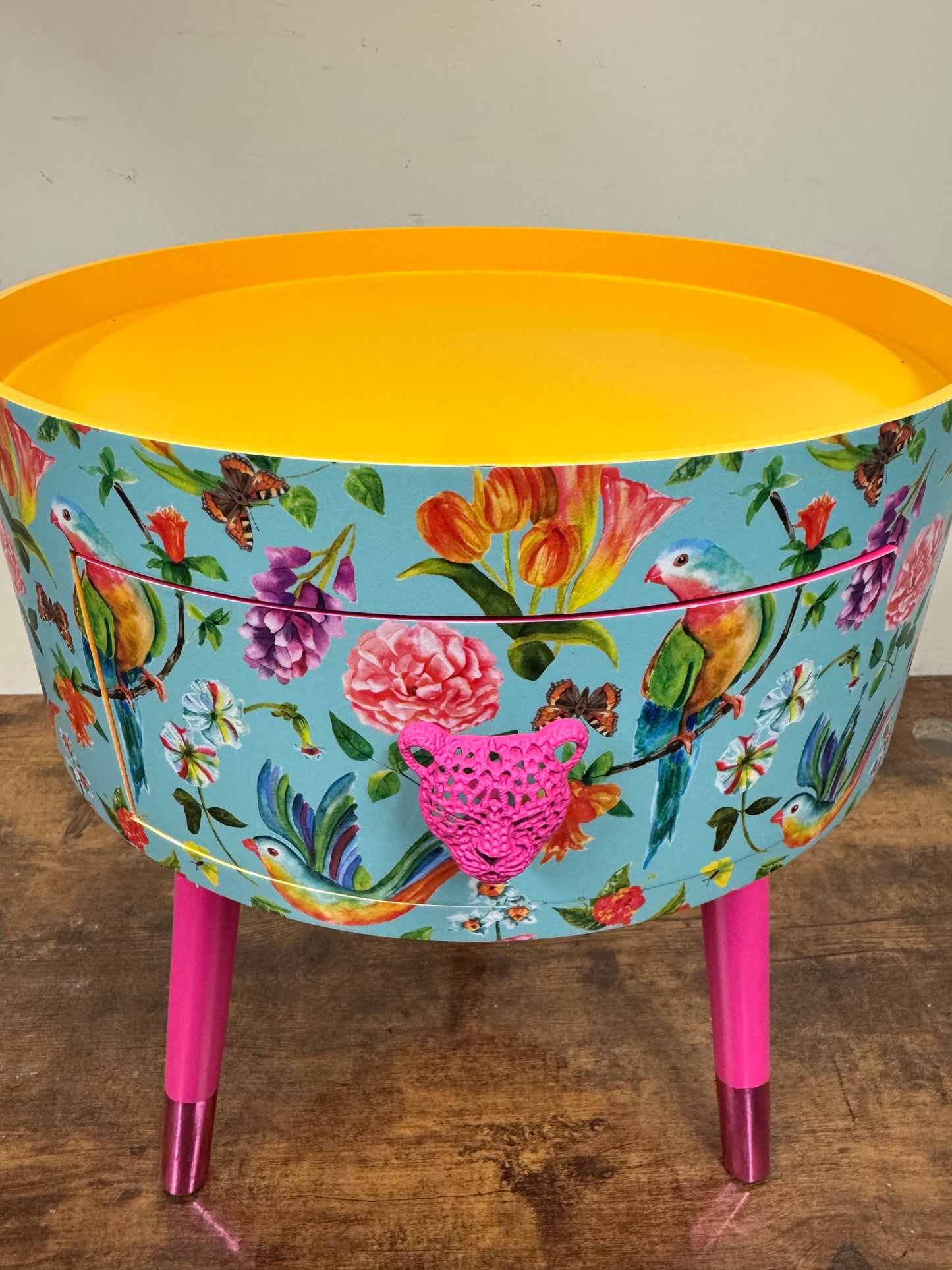 Colourful butterflies and birds table