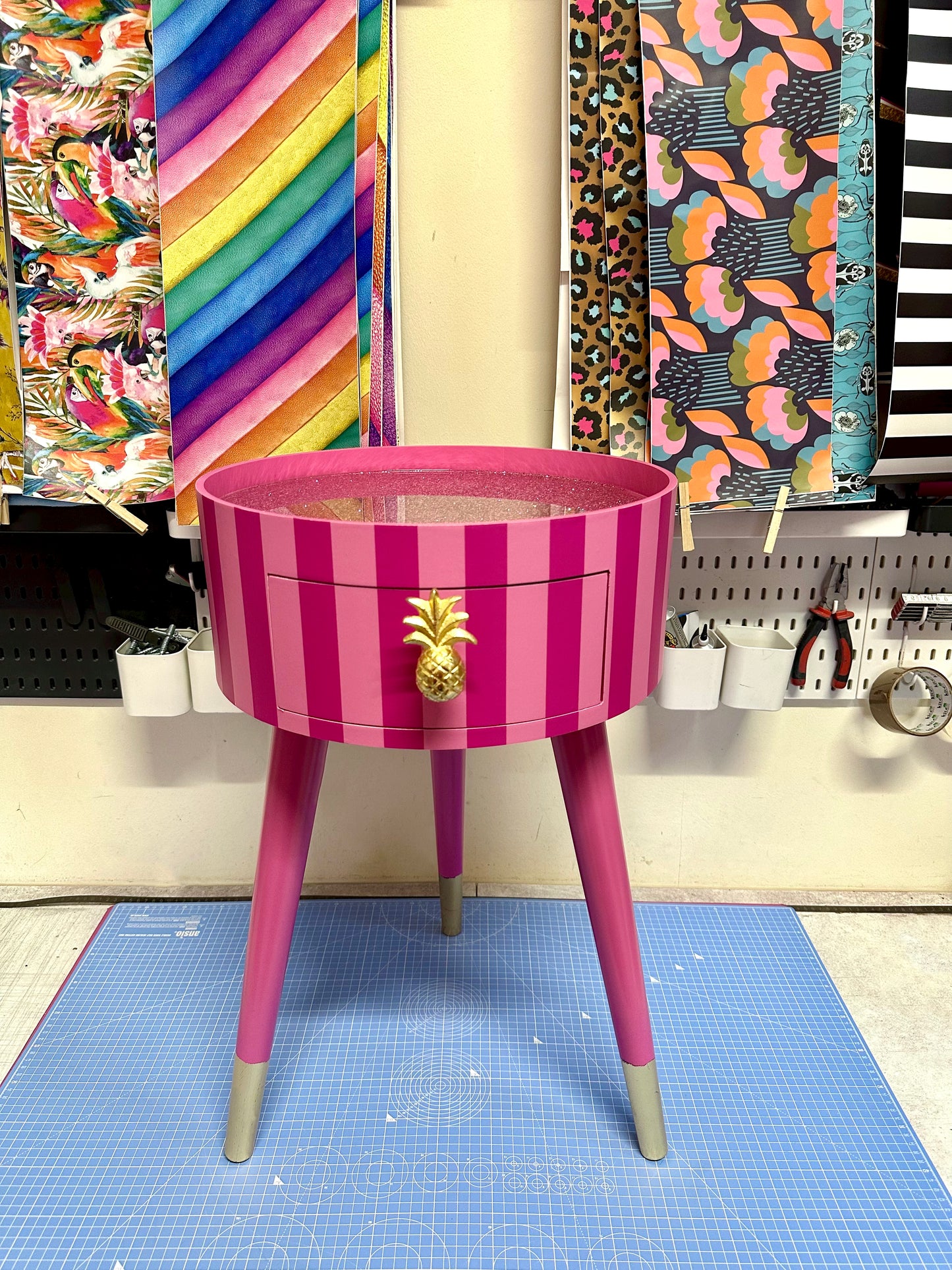 Pink Striped Table