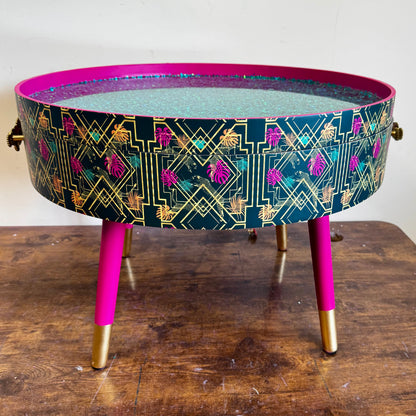 Colourful Art Deco Leopard Coffee Table