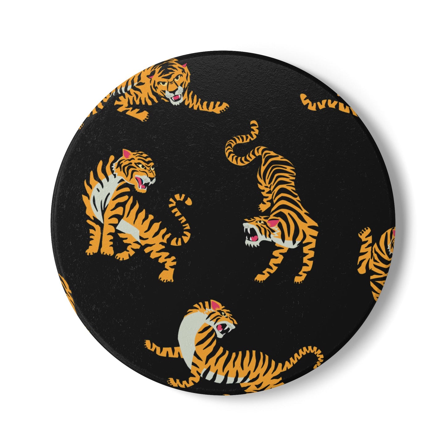Tiger - Black Ceramic Coaster