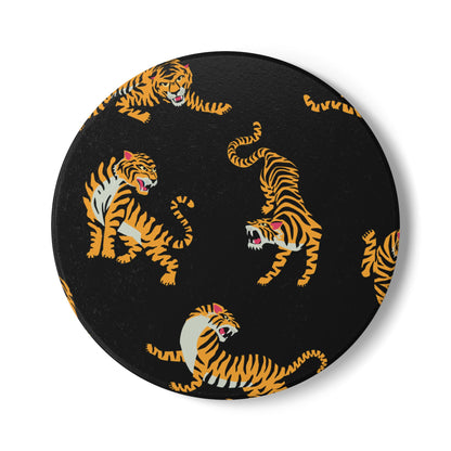 Tiger - Black Ceramic Coaster