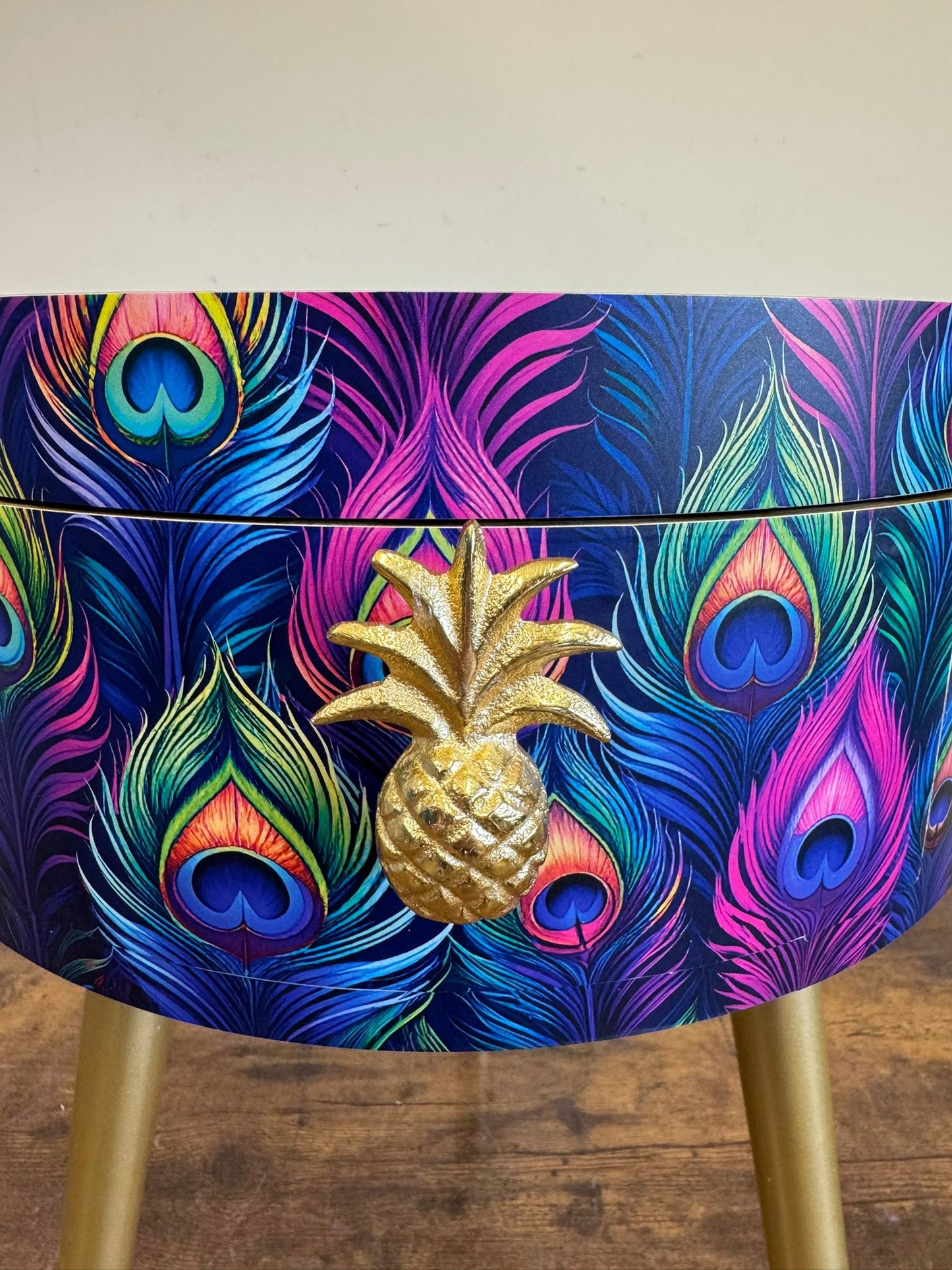 Colourful Peacock with gold
