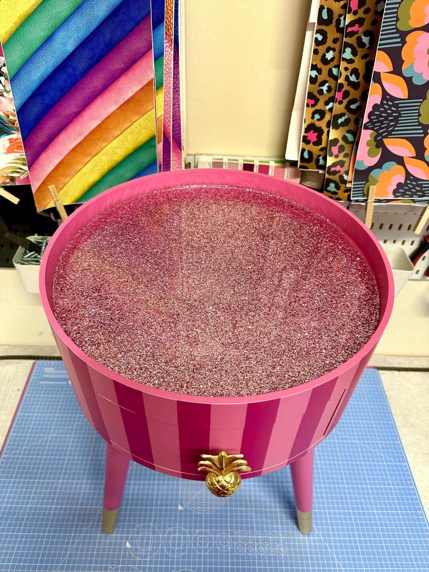 Pink Striped Table